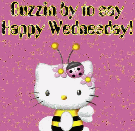 Cute Happy Wednesday Hello Kitty Wallpaper GIF