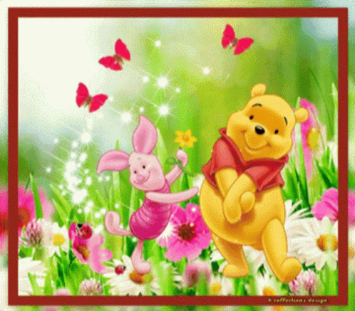 Cute Happy Wednesday Piglet And Winnie The Pooh GIF