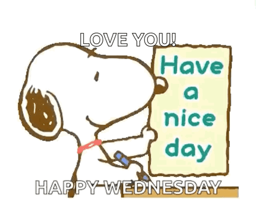 Cute Happy Wednesday Snoopy GIF