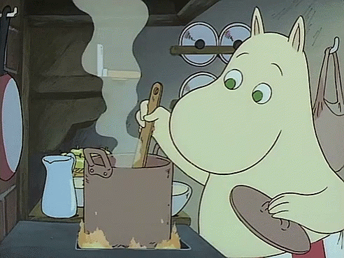 Cute Hippopotamus Cooking GIF