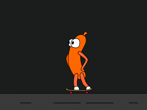 Cute Hotdog Skateboard Tricks GIF