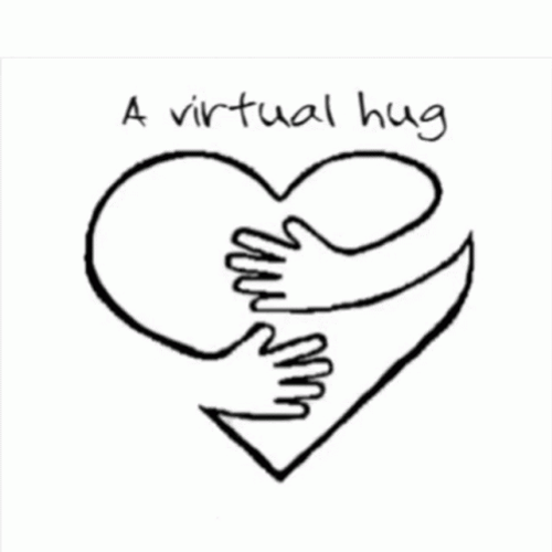 Cute Hug Virtual Hug Doodle Beating Heart GIF