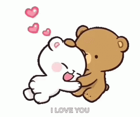 Cute Hugging Bears I Love You GIF