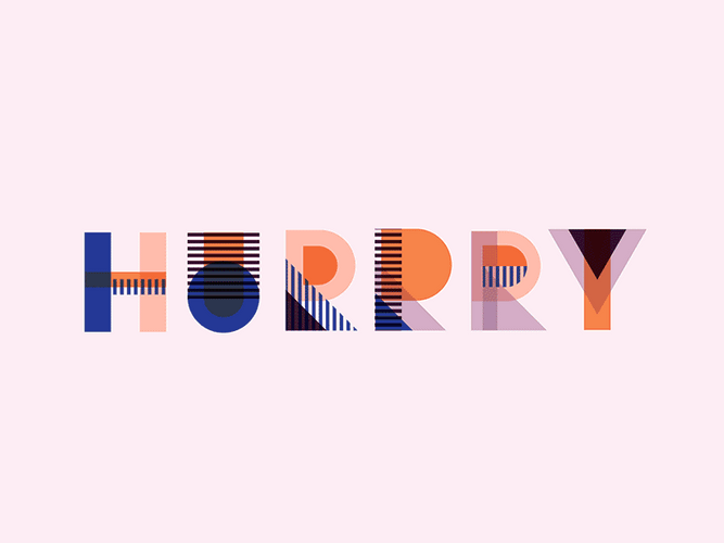 Cute Hurry Pastel Typography GIF