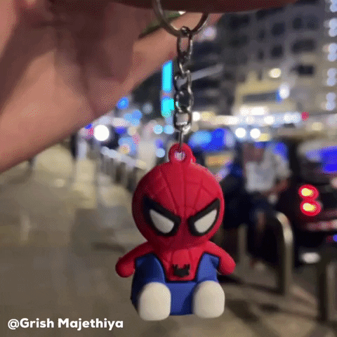 Cute Iron Spider Keychain GIF
