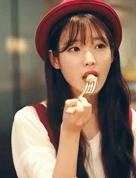 Cute Iu Demure Eating GIF