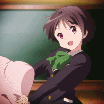Cute Kawaii Kumin Tsuyuri Holding Pillow GIF