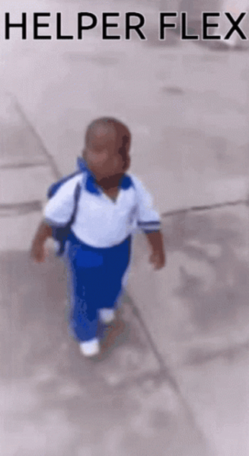 Cute Kid Walking Helper Flex GIF