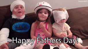 Cute Kids Happy Fathers Day Greeting GIF