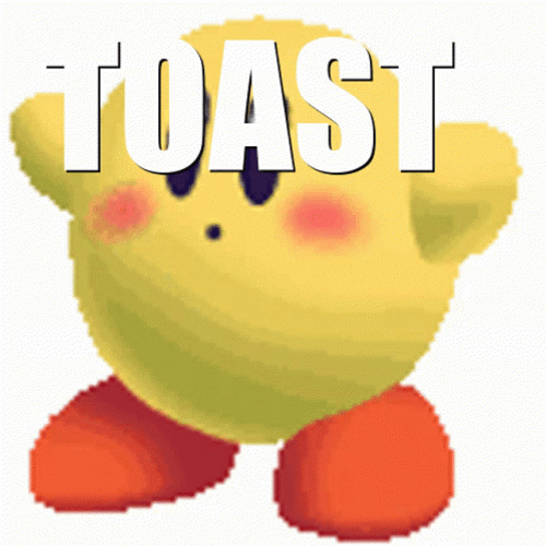 Cute Kirby Wants Toast GIF