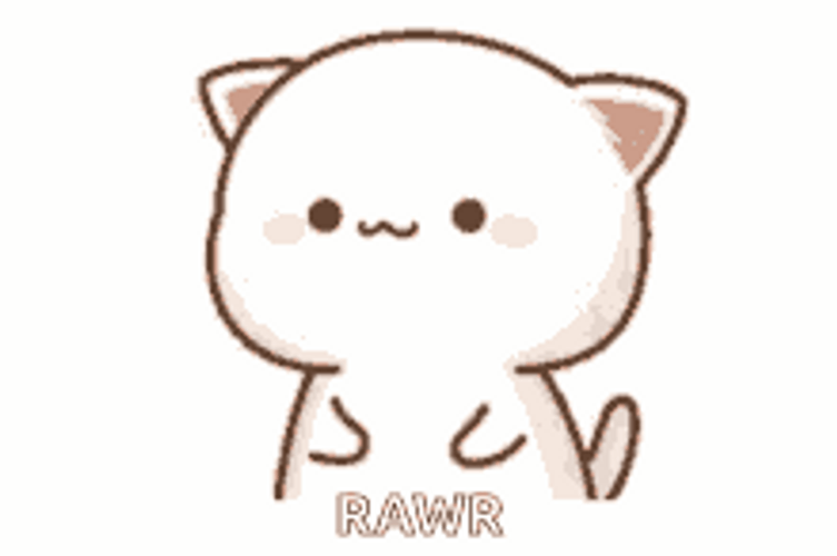 Cute Kitten Rawr Paws Up Animation GIF