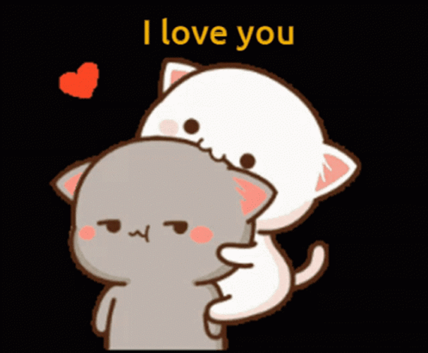 Cute Kitty Cartoon Love You So Much GIF 