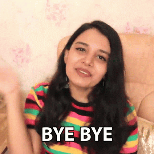 Cute Lady Coy Wave Bye Bye Bye GIF