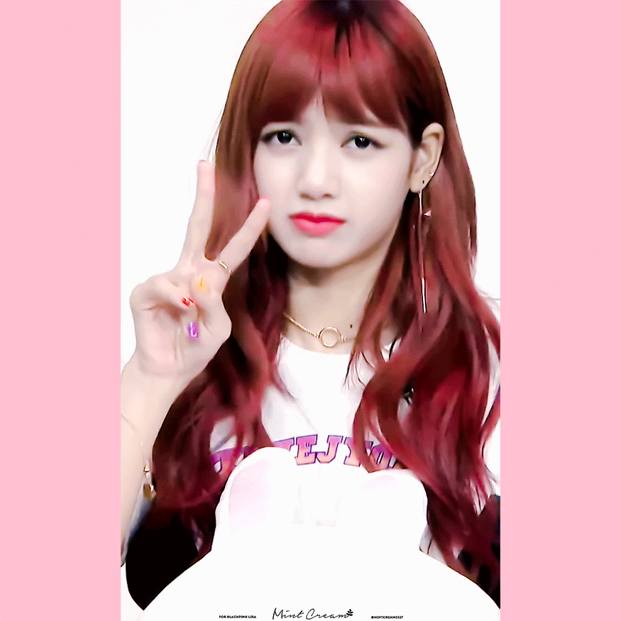 Cute Lisa Manoban Of Blackpink Peace Sign GIF