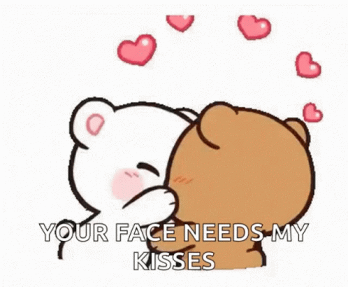 Cute Little Bears Kissing GIF