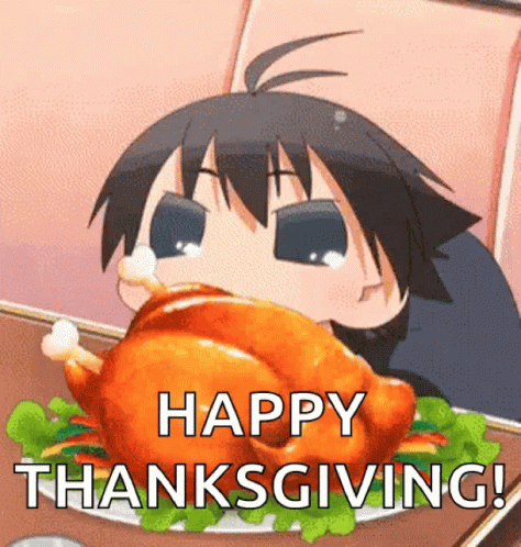 Cute Little Boy Animated Happy Thanksgiving GIF