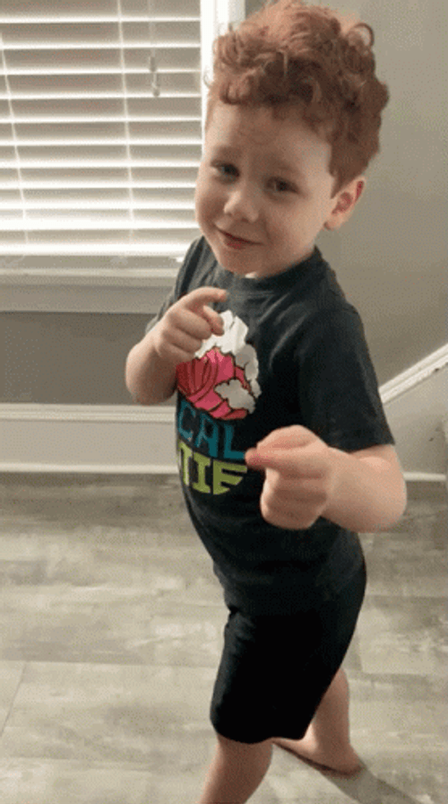 Cute Little Boy Doing Got It Pose GIF