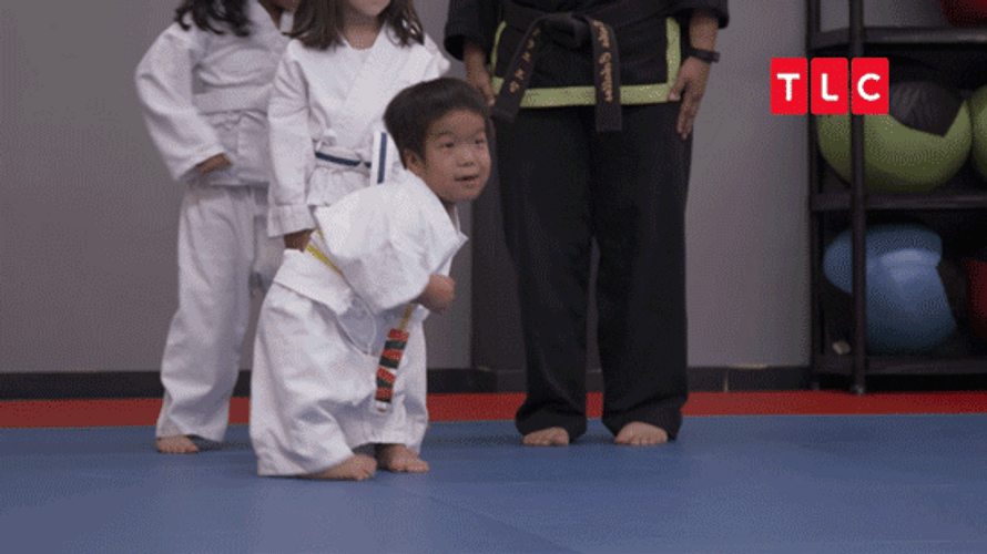 Cute Little Boy Doing Karate GIF