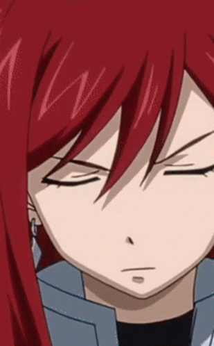 Cute Little Erza Scarlet Pointing GIF