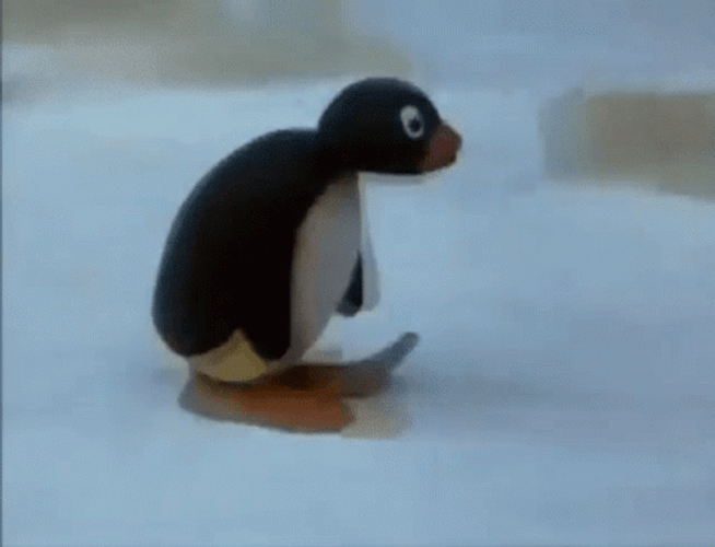 Cute Little Pingu Speed Walking GIF