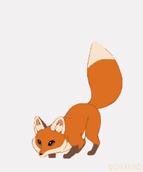 Cute Lively Fox Hopping Animation GIF