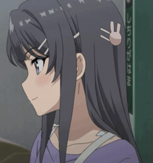 Cute Mai Sakurajima Holding Ticket GIF
