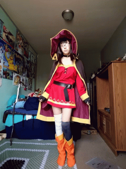 Cute Megumin Cosplay Without The Explosion GIF
