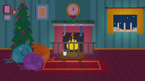Cute Santa Flying Merry Christmas GIF