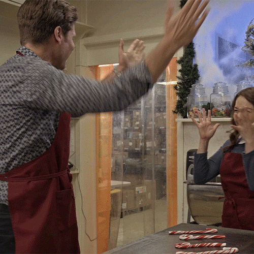 Cute Hug Couple Merry Christmas GIF