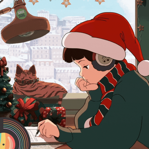 Lofi Cute Merry Christmas GIF