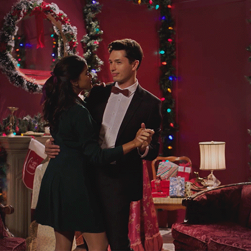Cute Couple Slow Dancing Merry Christmas GIF