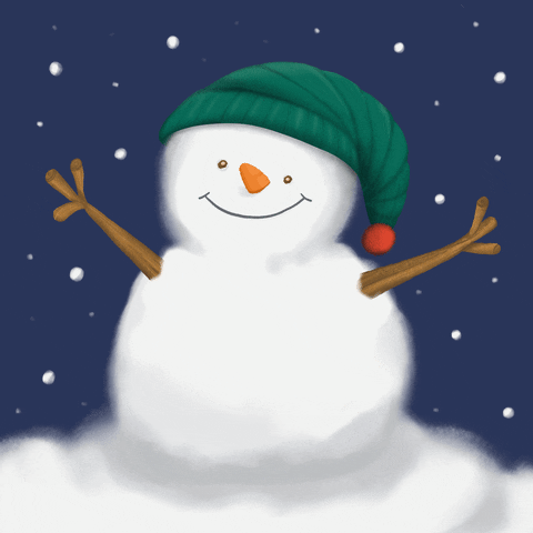 Cute Smiling Snowman Merry Christmas GIF