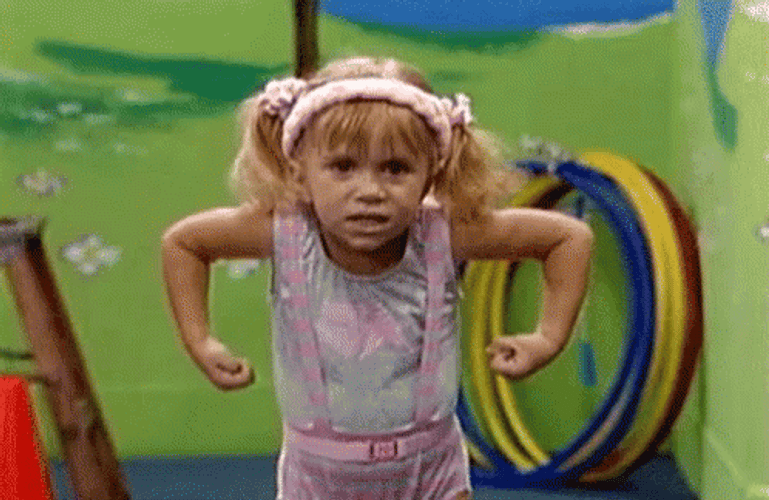 Cute Michelle Tanner Flex Her Little Muscle GIF