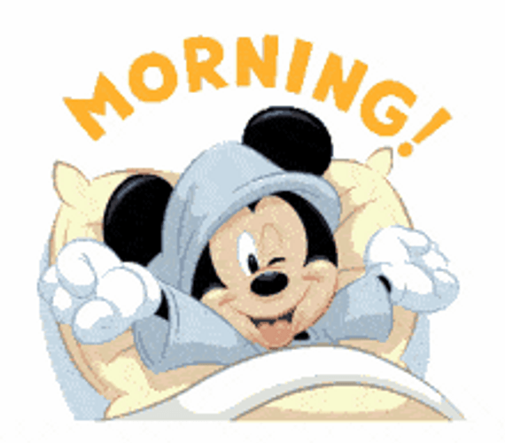 Cute Mickey Mouse Good Morning Greeting GIF