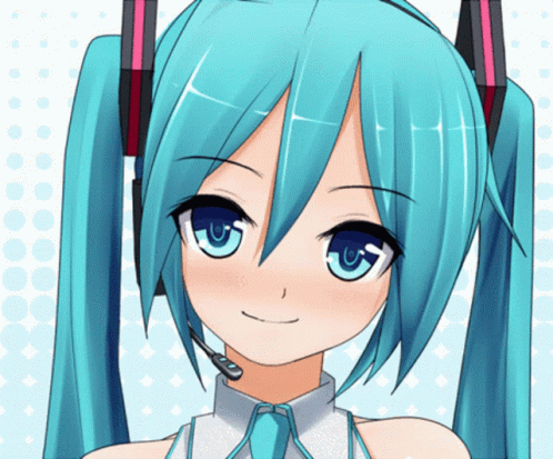 Cute Miku Winking GIF