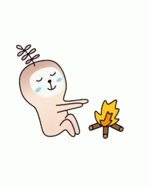 Cute Minimalist Campfire Art GIF