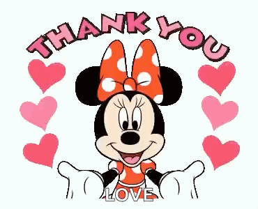 Cute Minnie Mouse Love Thank You Clipart GIF