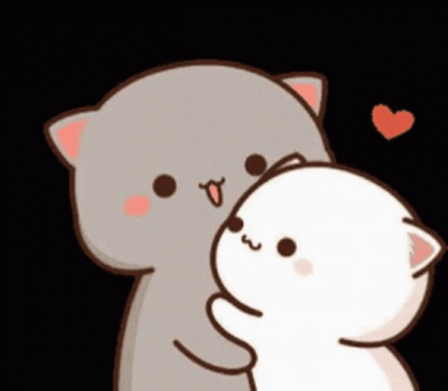 Cute Mochi Cat Morning Kisses GIF