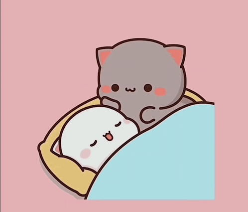 Cute Mochi Cat Snuggles GIF