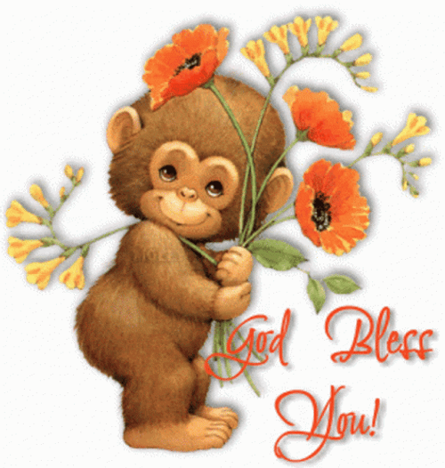 Cute Monkey God Bless You GIF