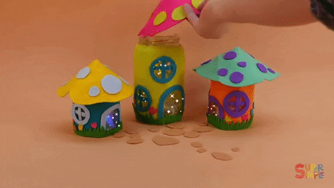 Cute Mushroom Houses GIF