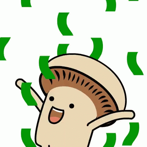 Cute Mushroom Raining Money GIF