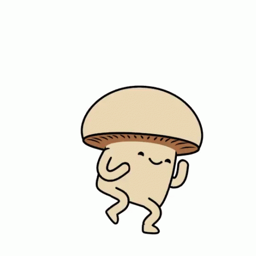 Cute Mushroom Running GIF