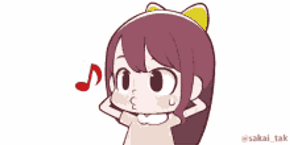 Cute Music Whistle Anime Chibi Pout GIF
