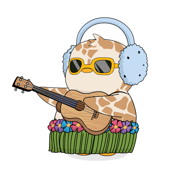 Cute Musician Penguin Dancing Aloha GIF