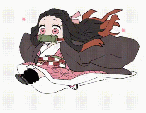 Cute Nezuko Running Animation GIF