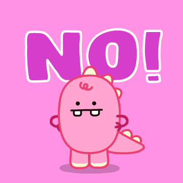 Cute Nooo Pink Dino Animation GIF