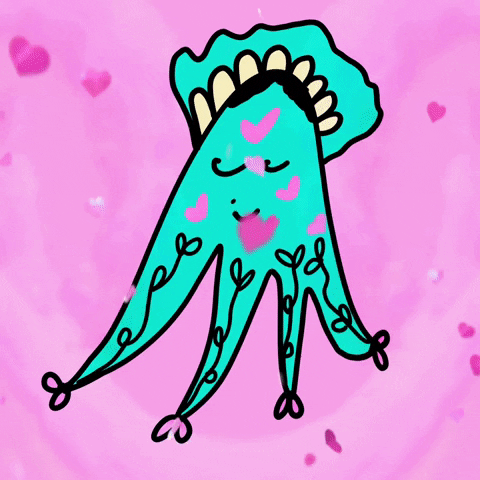 Cute Octopus Ghost Sleeping GIF