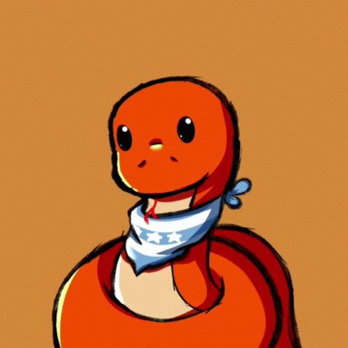 Cute Orange Snake With Glistening Eyes GIF