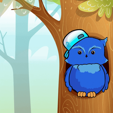 Cute Owl Happy Monday Drinking Coffee GIF